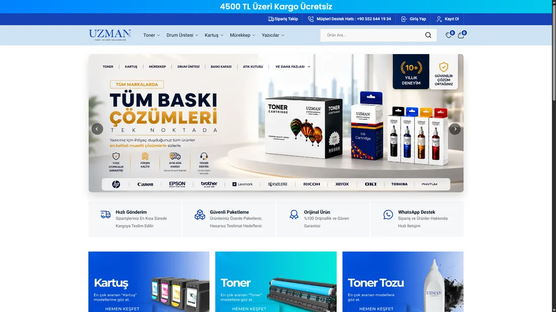 Uzman Toner e-ticaret sitesi